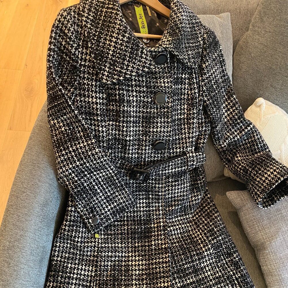 SOIA & KYO Wool Houndstooth Coat